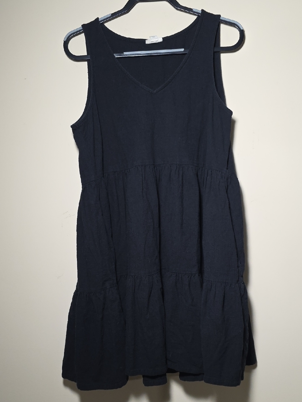 a.n.a Tiered Black Dress With Pockets Sleeveless Casual Flowy Large